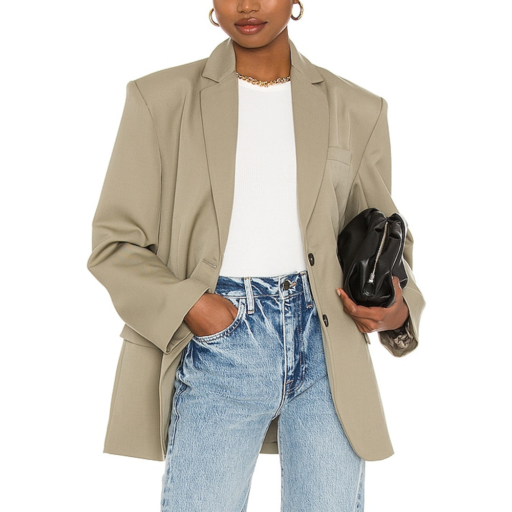 Anine Bing Taupe Oversized Blazer